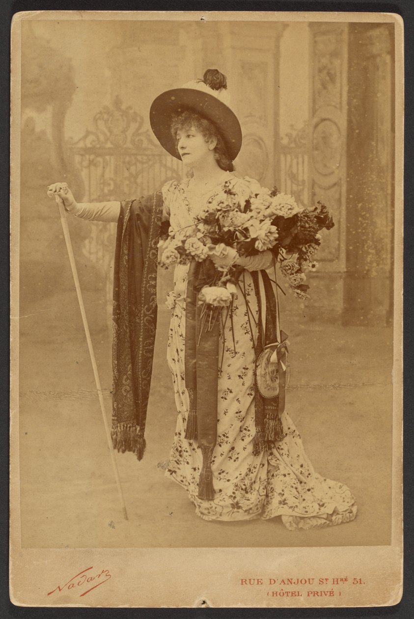 Sarah Bernhardt como Floria em La Tosca de Paul Nadar
