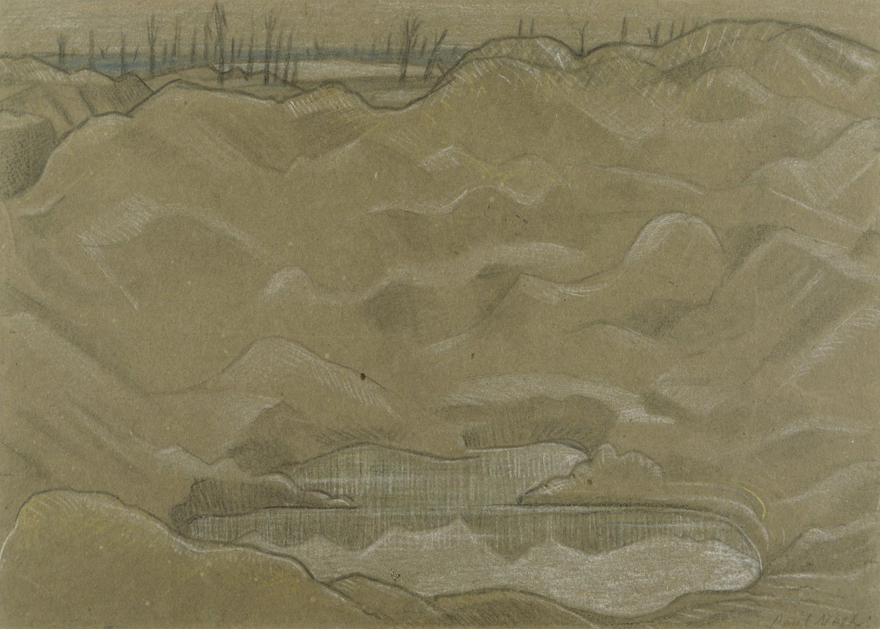 Uma cratera de concha de Paul Nash