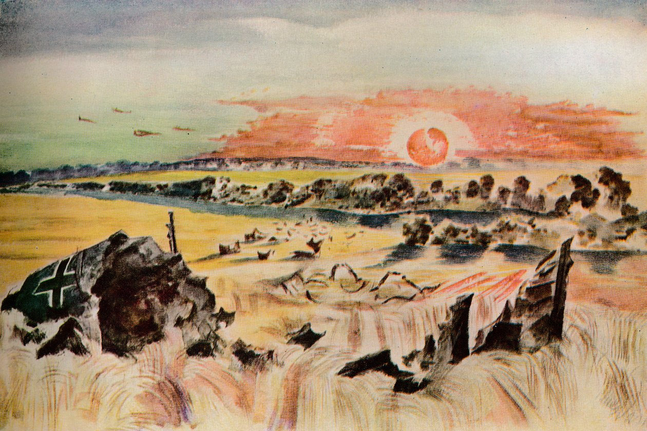 Bombardeiro no milho, 1940 de Paul Nash