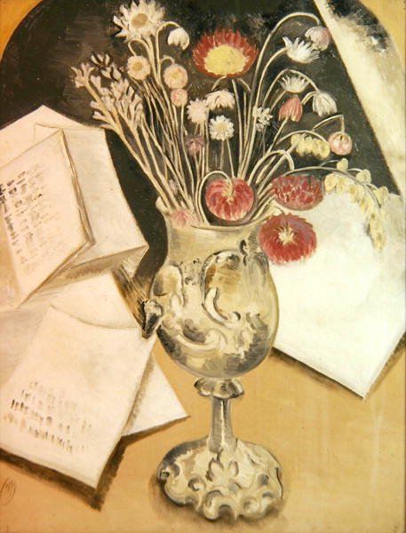 Bouquet de flores (óleo sobre tela) de Paul Nash