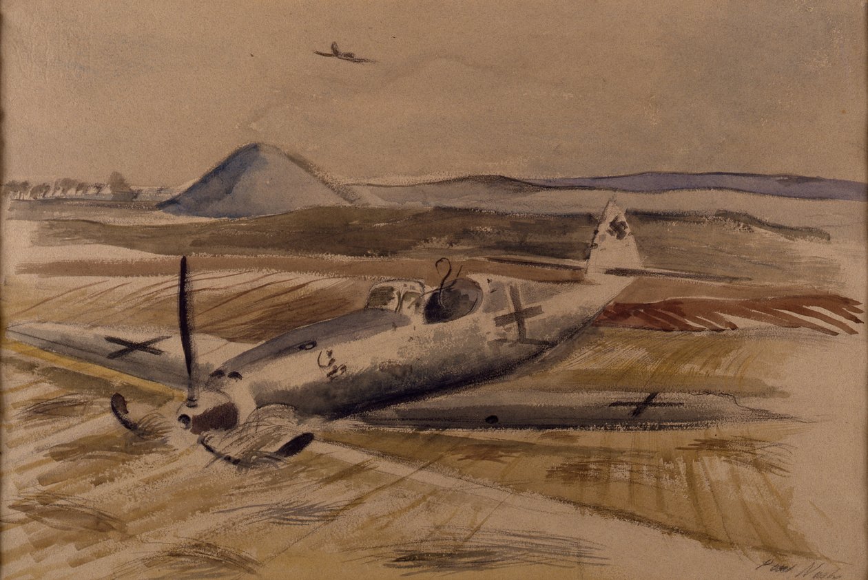 Encontro à Tarde, c.1940 (aguarela sobre papel) de Paul Nash