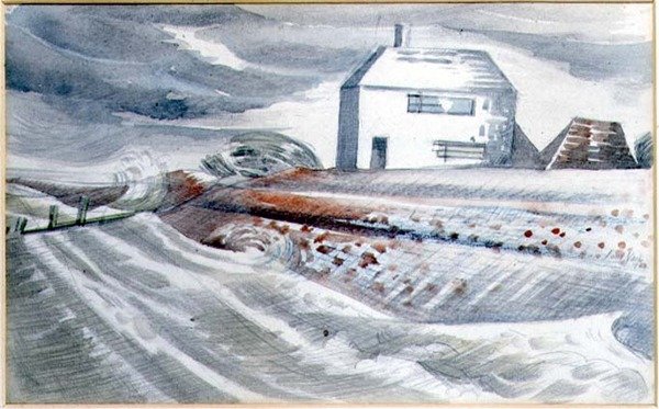 Casa à beira-mar, Dymchurch, Kent de Paul Nash