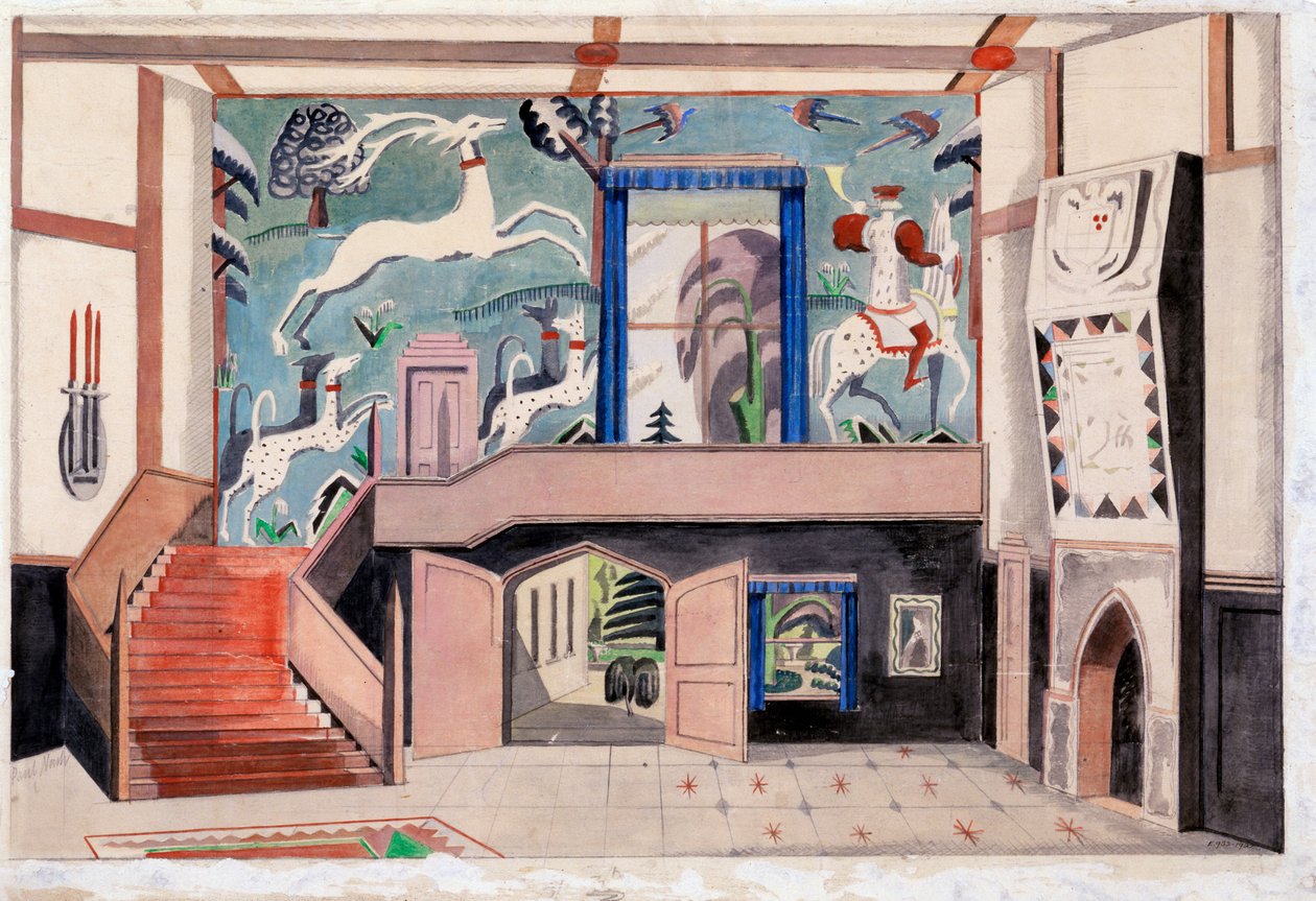 Design de Interiores, c.1920-30 (aquarela sobre papel) de Paul Nash