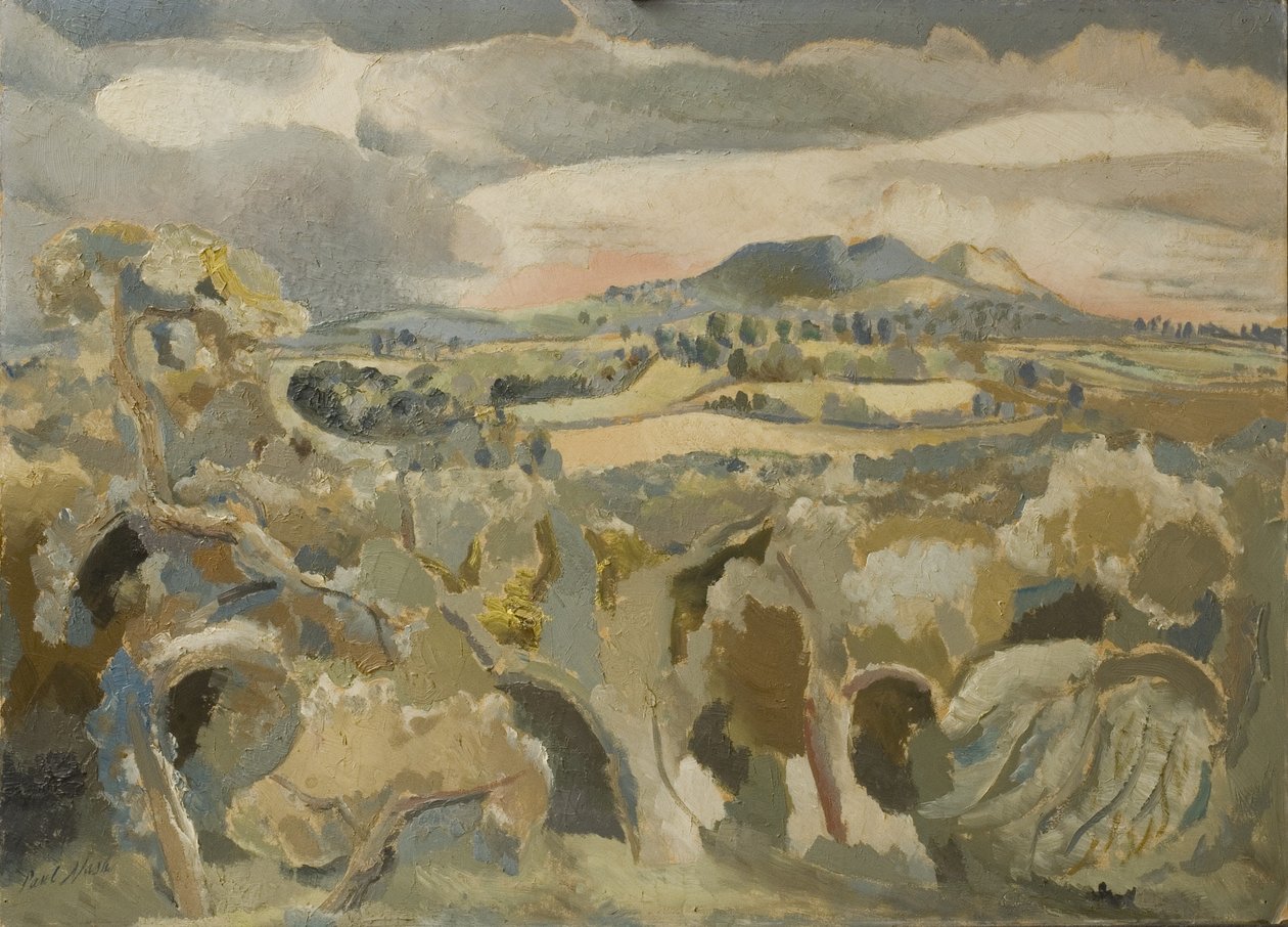 Paisagem da distância de Malvern de Paul Nash