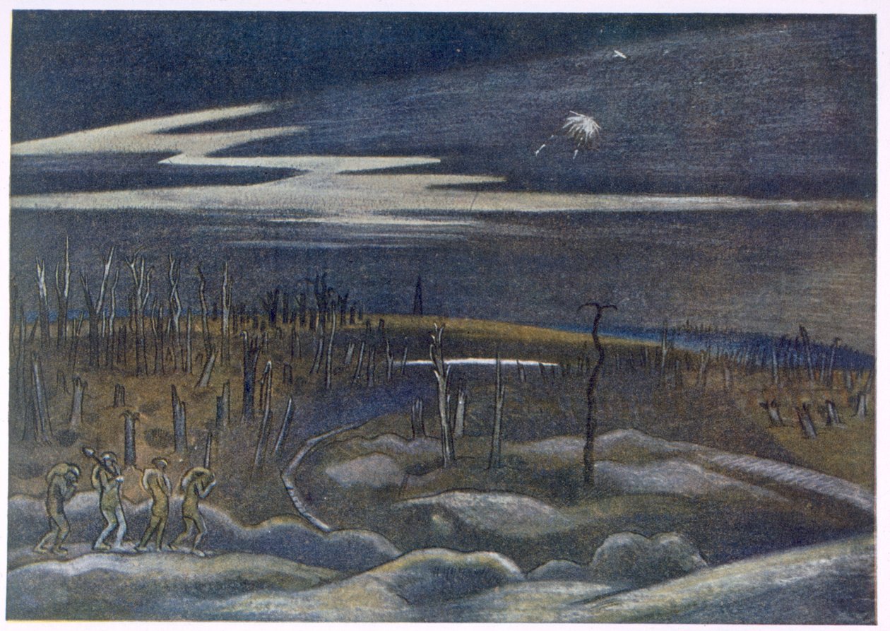 Meadow with Copse, de British Artists at the Front, Continuation of The Western Front, Parte Três, Paul Nash de Paul Nash