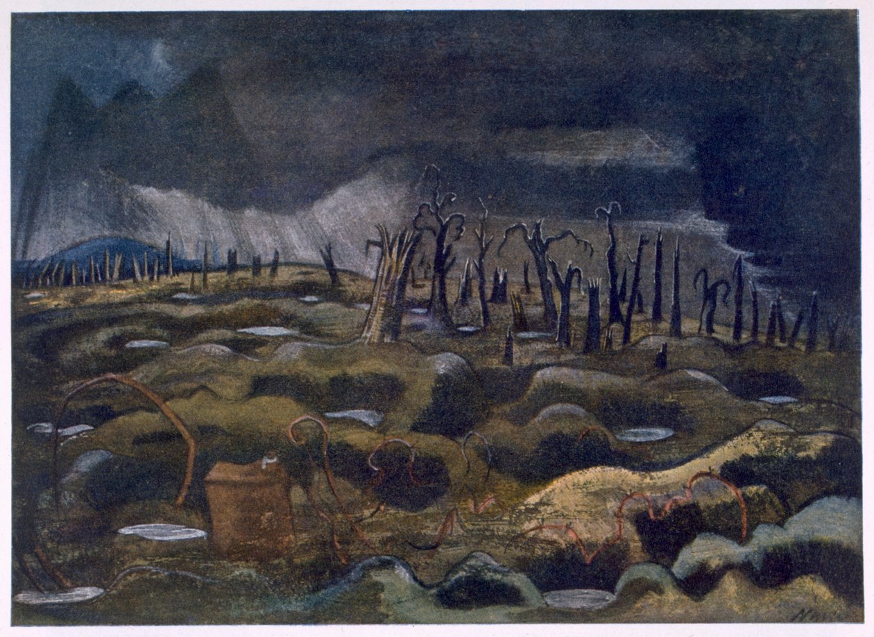Nightfall, de British Artists at the Front, Continuation of The Western Front, Parte Três, Paul Nash de Paul Nash