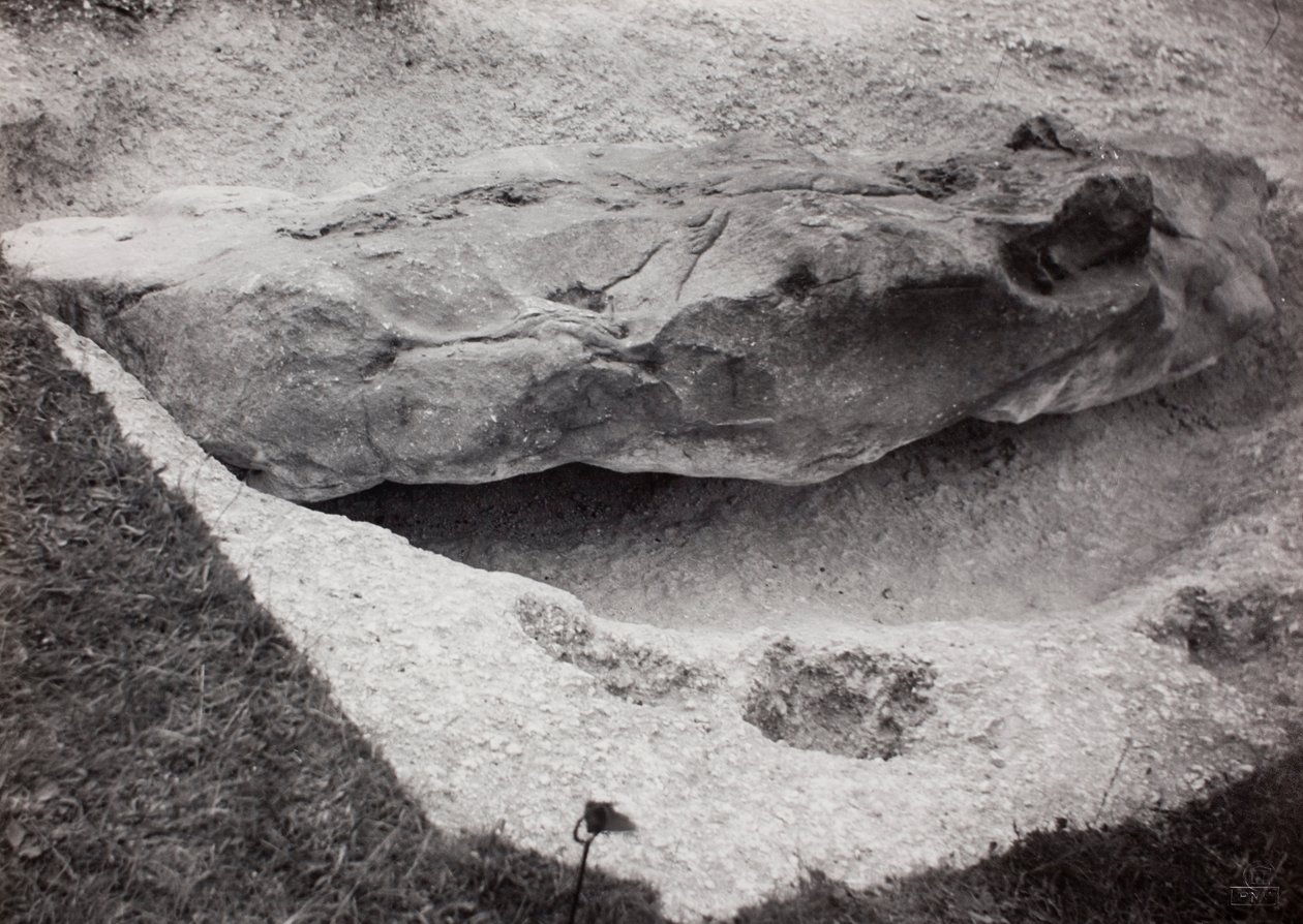 Pedra encastrada na relva de Paul Nash