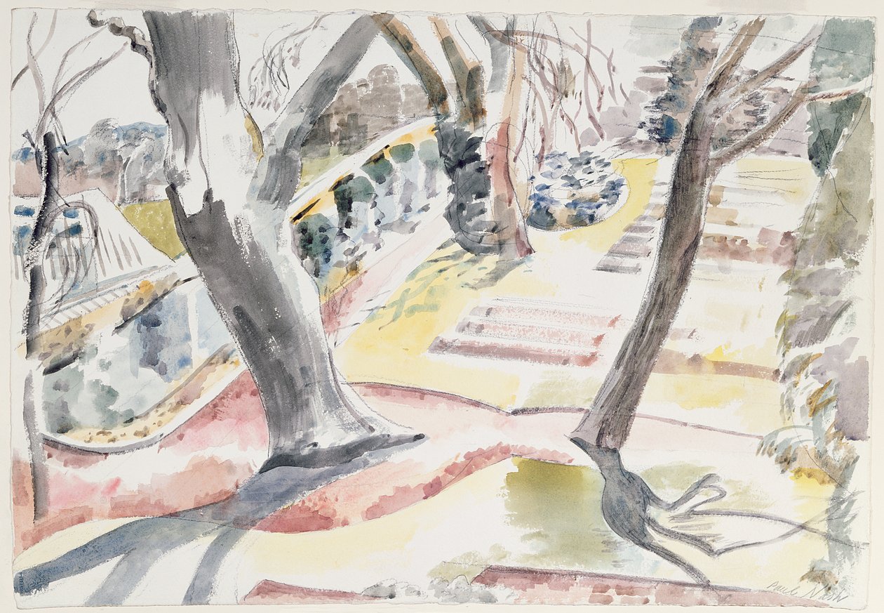 O Jardim (aguarela sobre papel) de Paul Nash