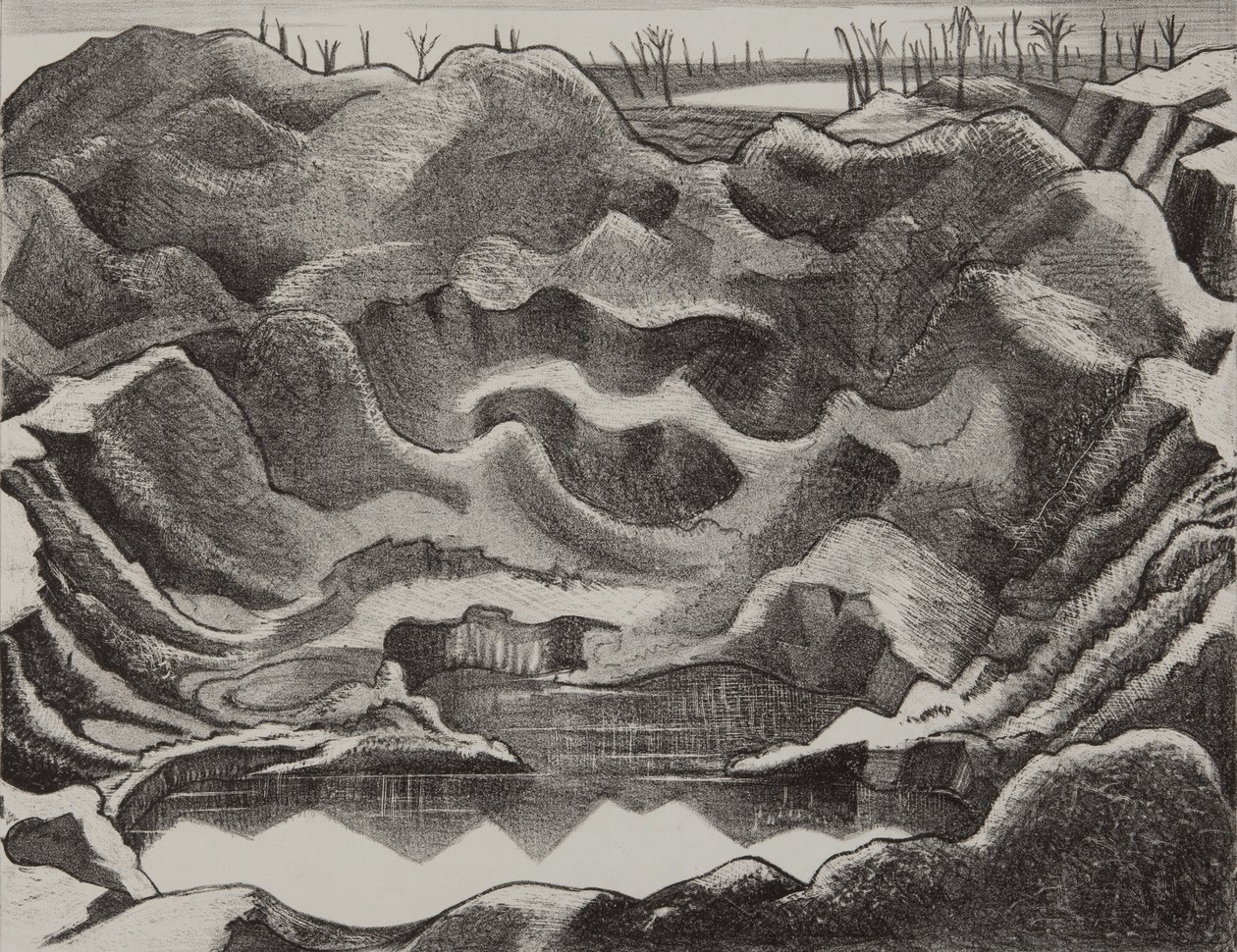 A Cratera da Mina, Colina 60, Saliente de Ypres de Paul Nash