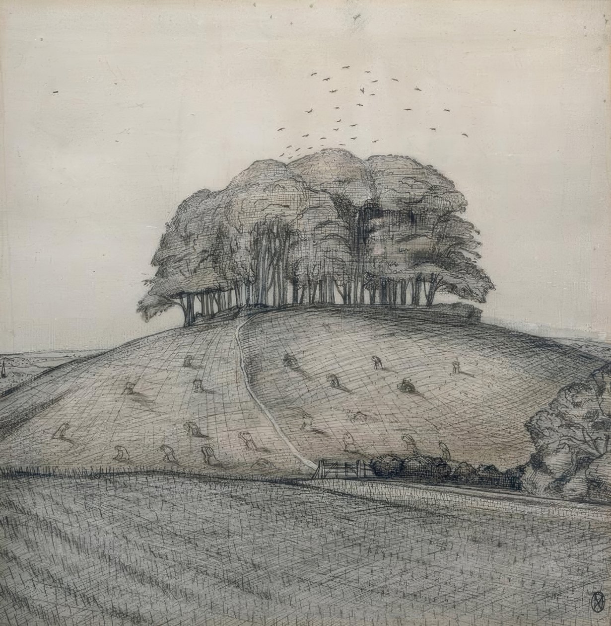 A madeira na colina de Paul Nash