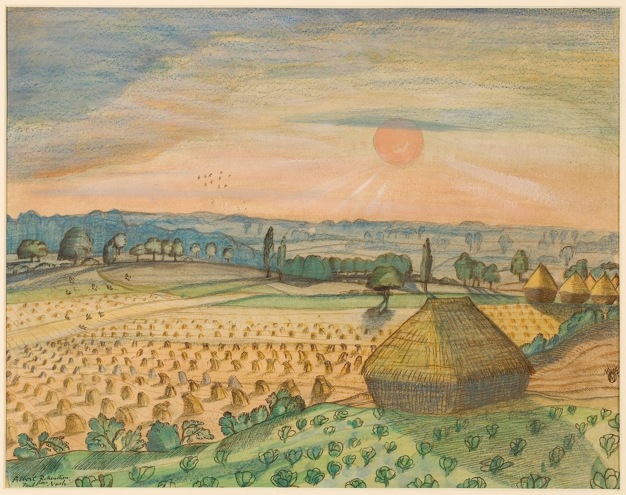 Vista de Wittenham Clumps de Paul Nash