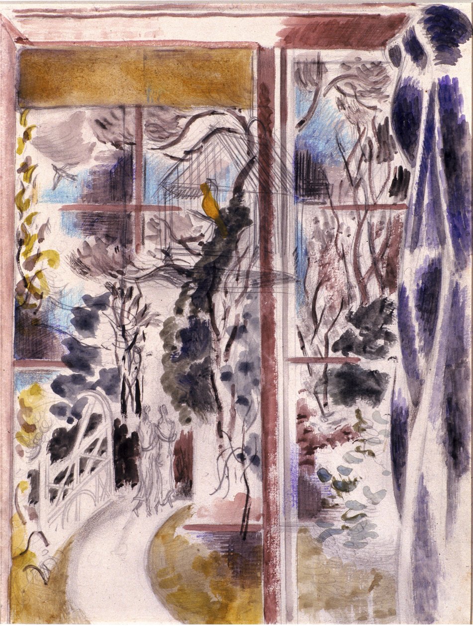 Janela no Iden (lápis e aguarela sobre papel tecido) de Paul Nash