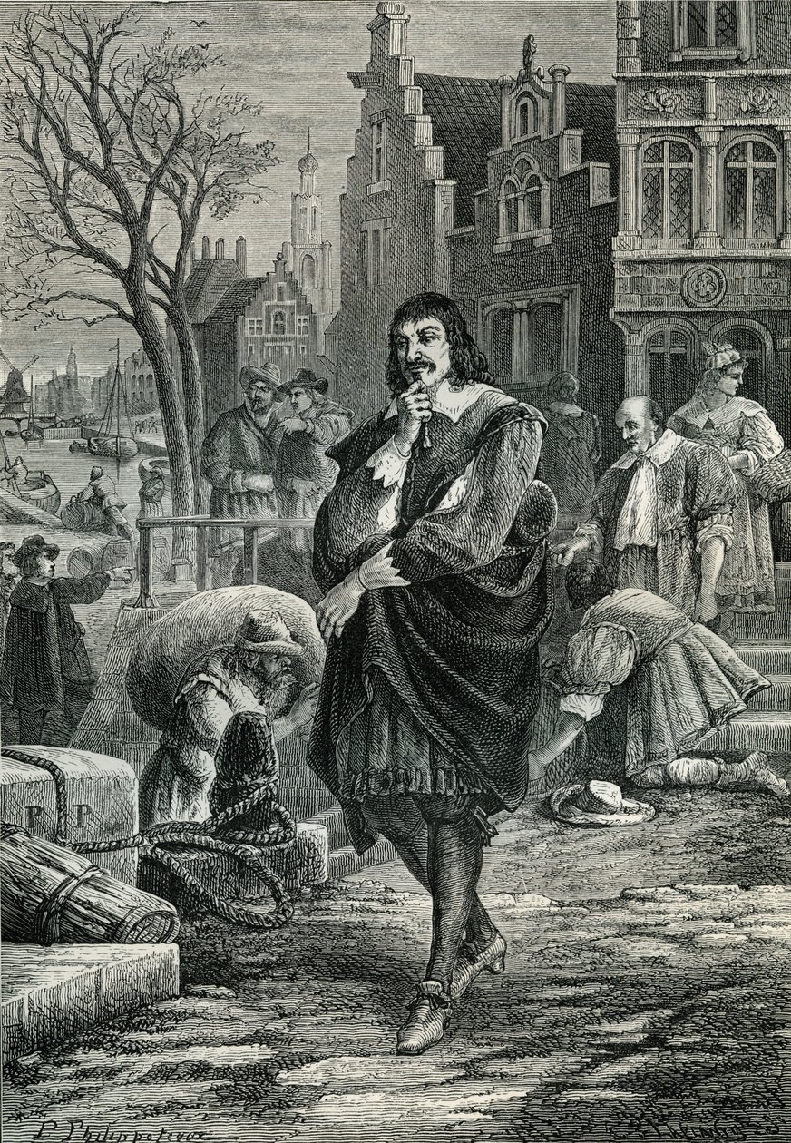 René Descartes em Amsterdão de Paul Phillipoteaux