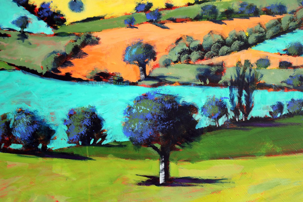Coombe close up 2 (acrílico a bordo) de Paul Powis