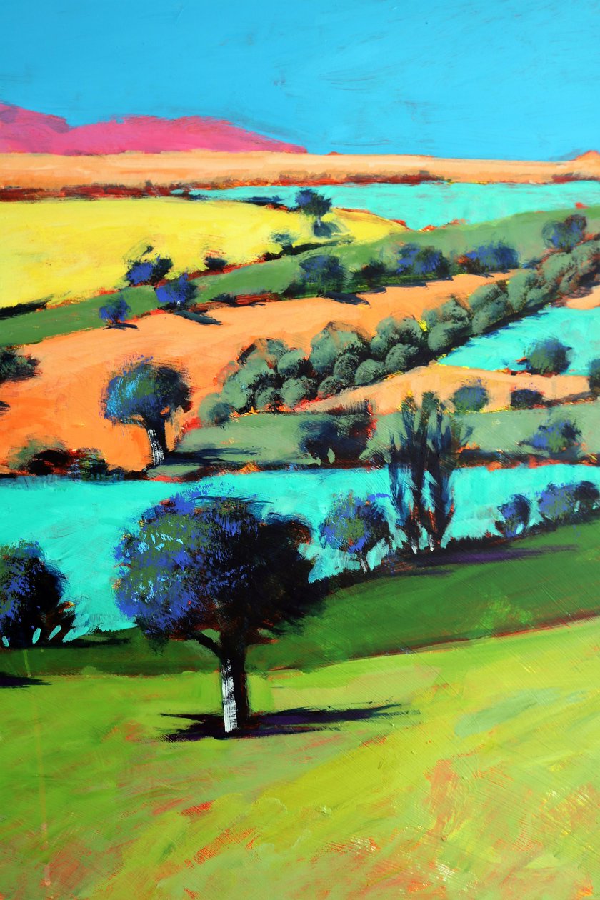 Coombe close up 3 (acrílico a bordo) de Paul Powis