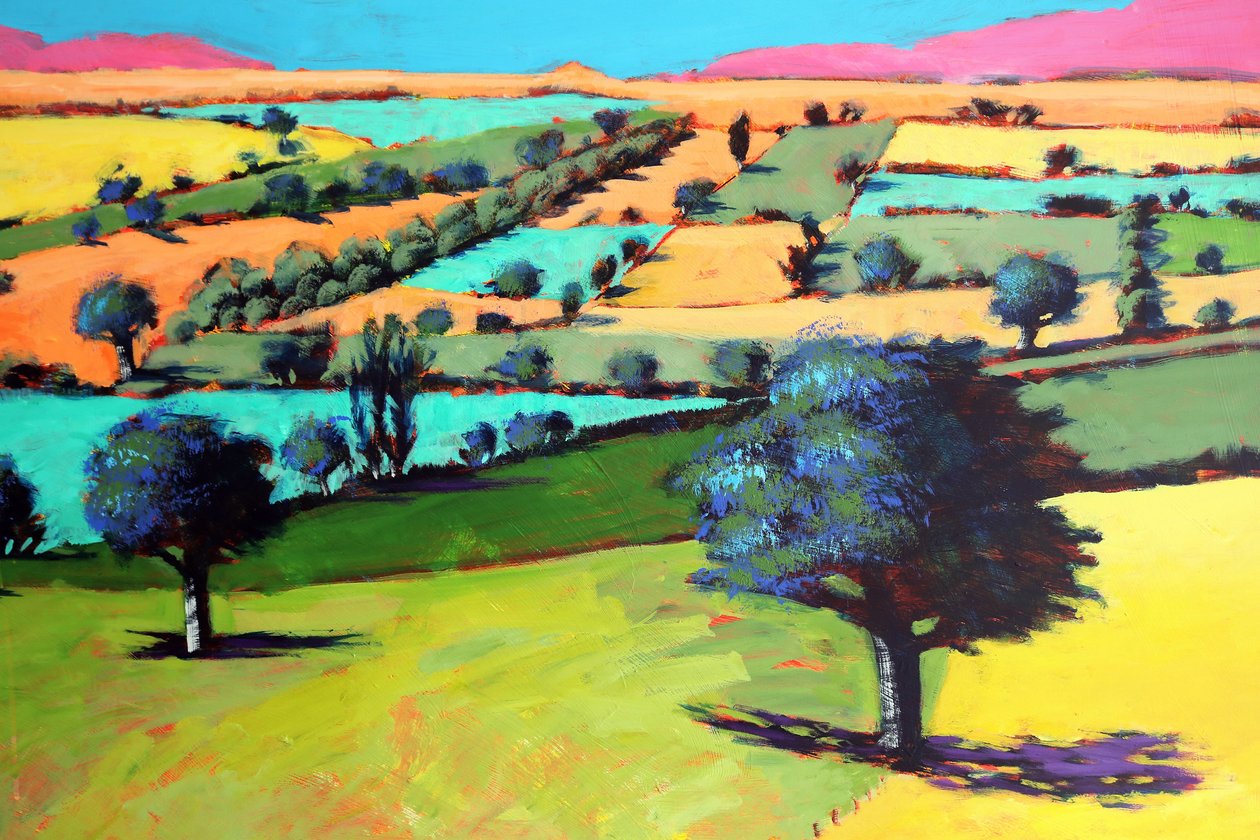 Coombe close up 4 (acrílico a bordo) de Paul Powis