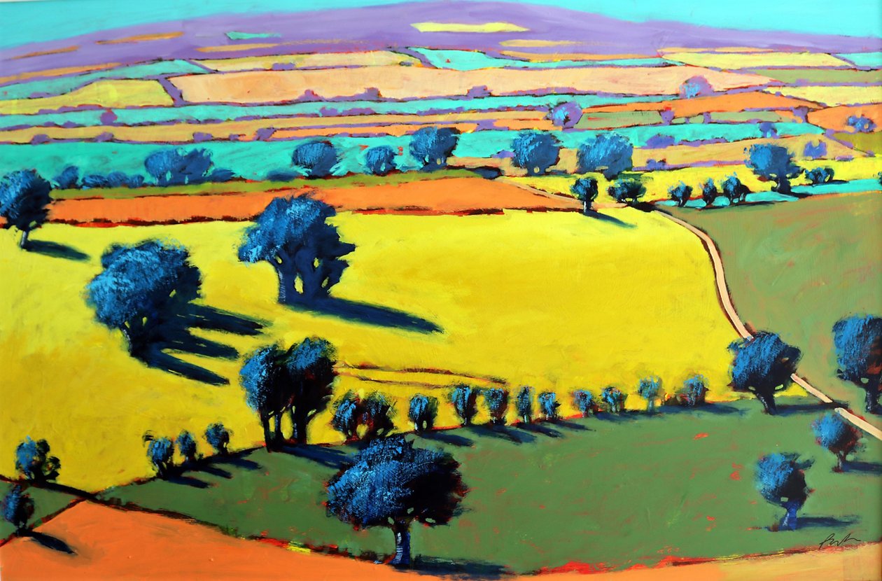 Cotswold Way (acrílico a bordo) de Paul Powis