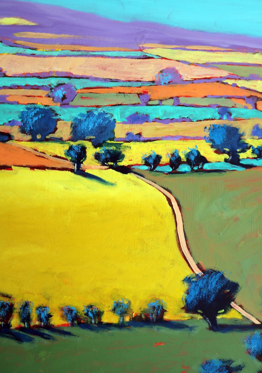 Cotswold Way fecha 7 (acrílico a bordo) de Paul Powis
