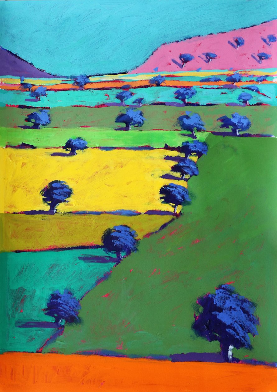 Hollybush, 2021 (acrílico sobre papel) de Paul Powis