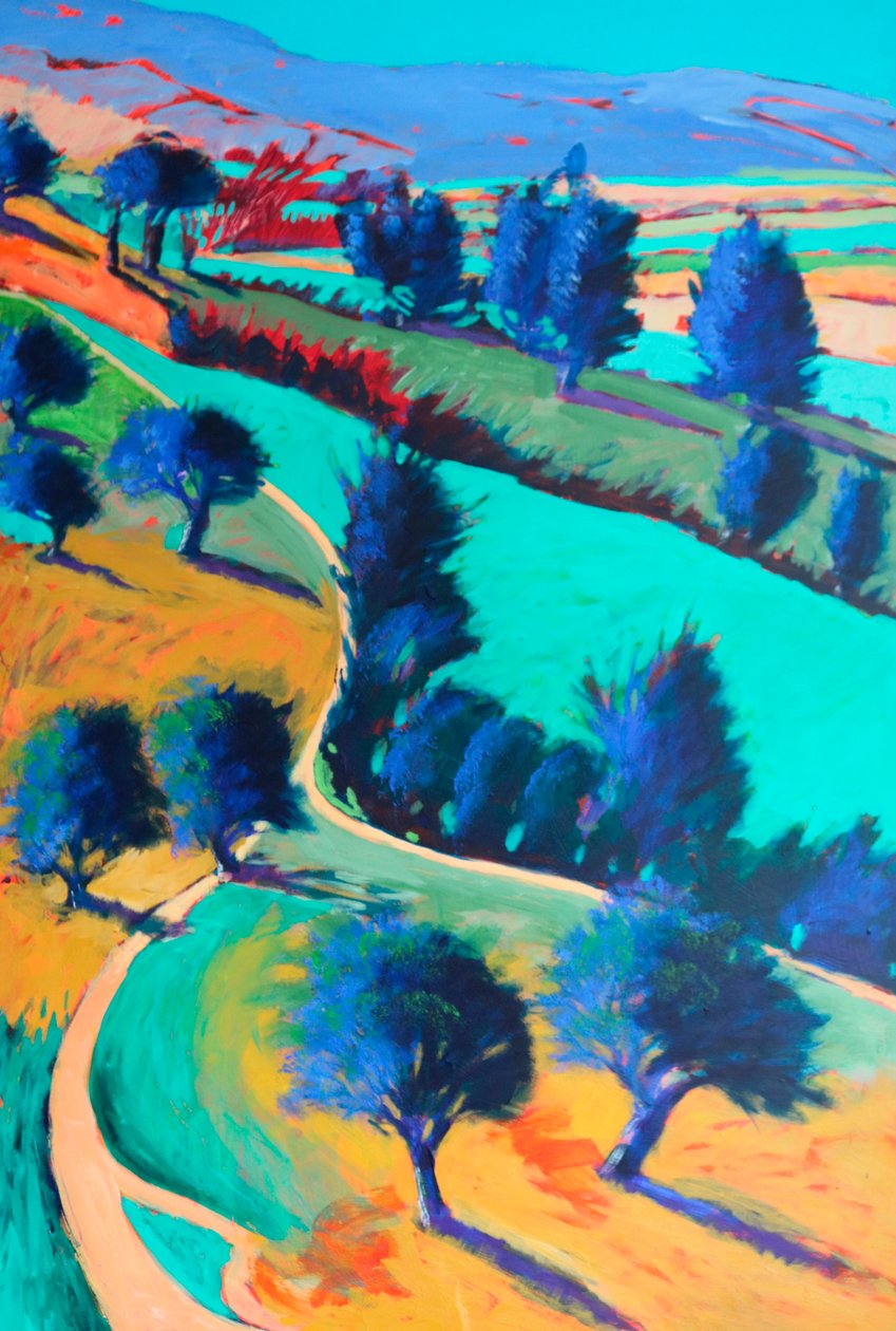 Looking West #5 (pormenor), 2024 (acrílico sobre cartão) de Paul Powis