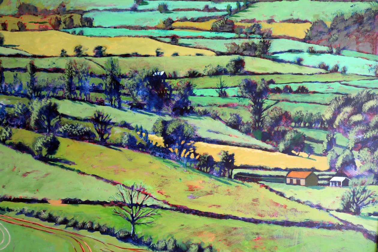 Pentre close up 1, 2019 (acrílico a bordo) de Paul Powis
