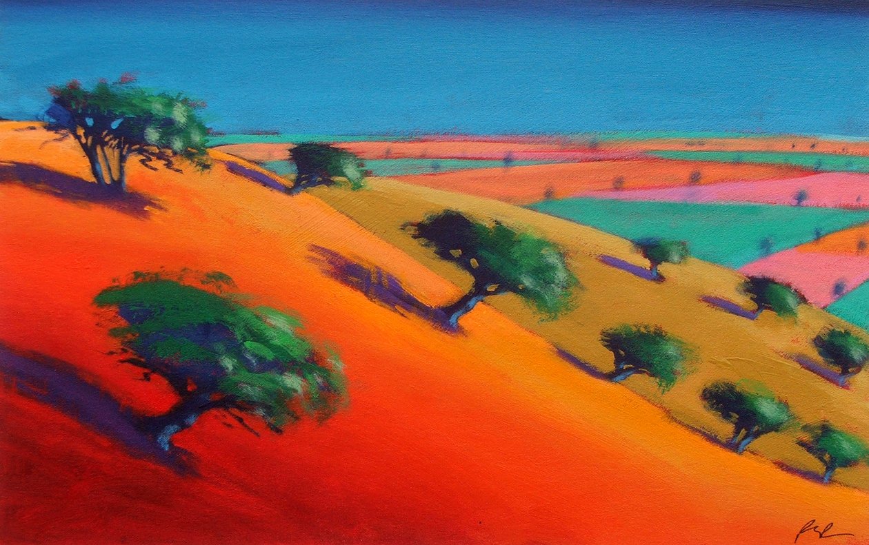 Colina de Pedra Esfarrapada (acrílica sobre tela) de Paul Powis