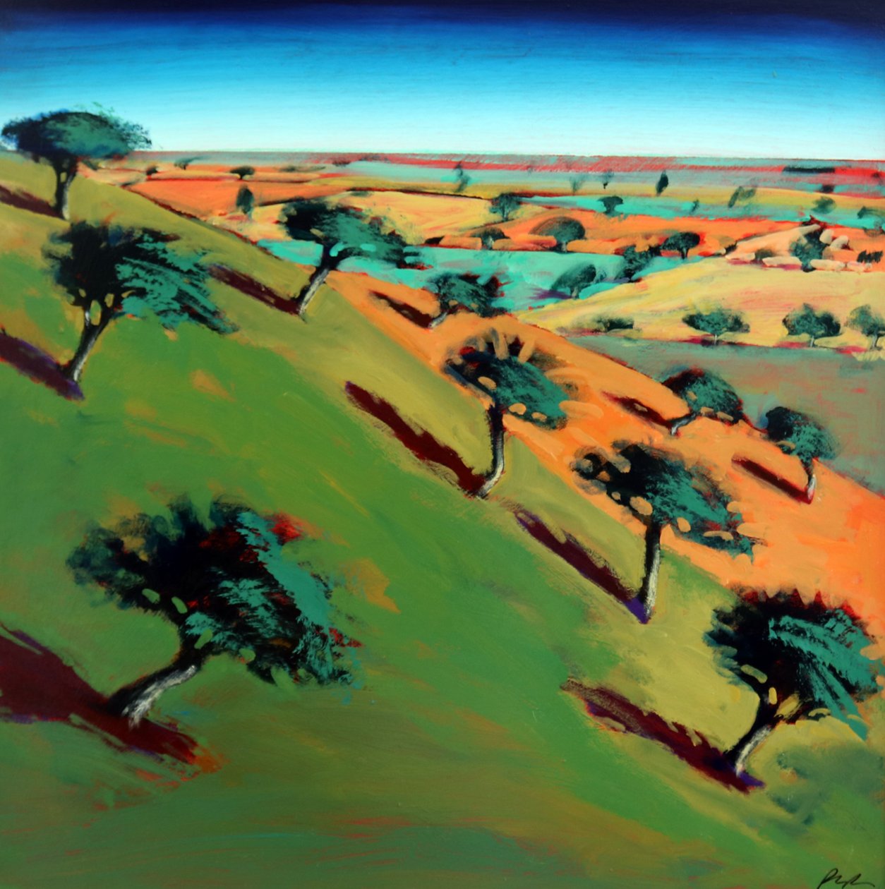 Ragged Stone Hill (acrílico sobre papel) de Paul Powis