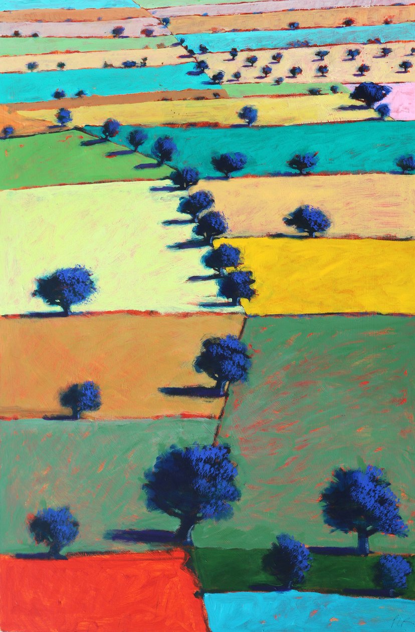 Severn Plain, 2022 (acrílico sobre cartão) de Paul Powis