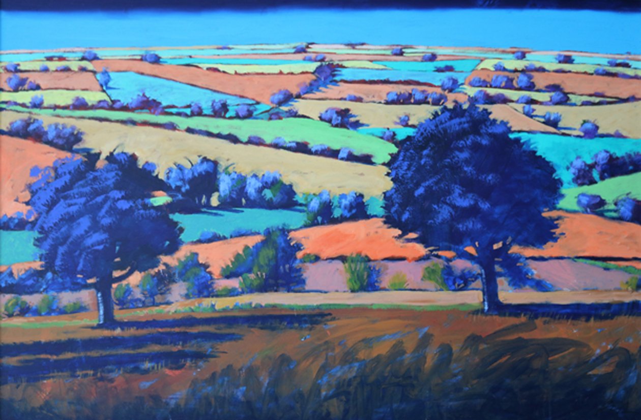 Teme Valley autumn (acrílico a bordo) de Paul Powis