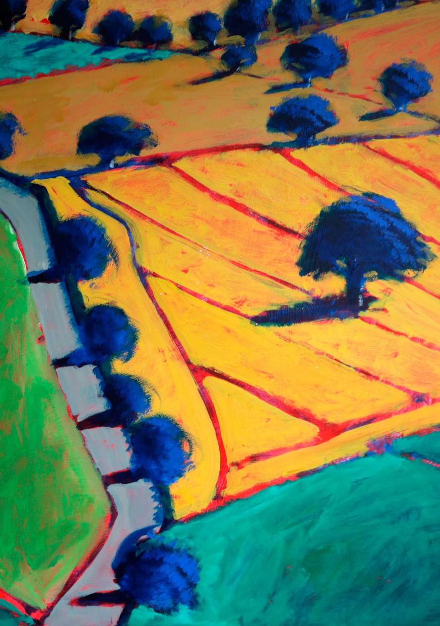 Towards Upton #3 (pormenor), 2024 (acrílico sobre cartão) de Paul Powis