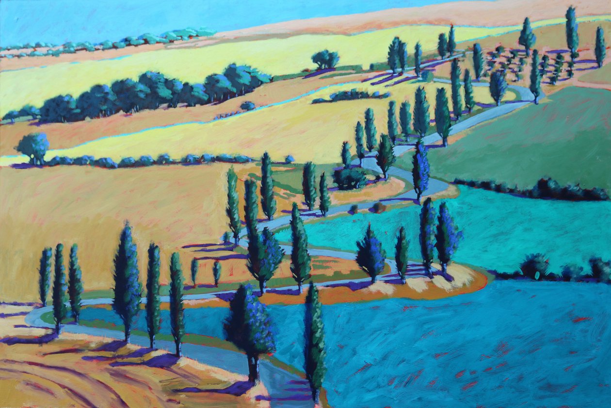 verão toscano, 2021 (acrílico sobre cartão) de Paul Powis