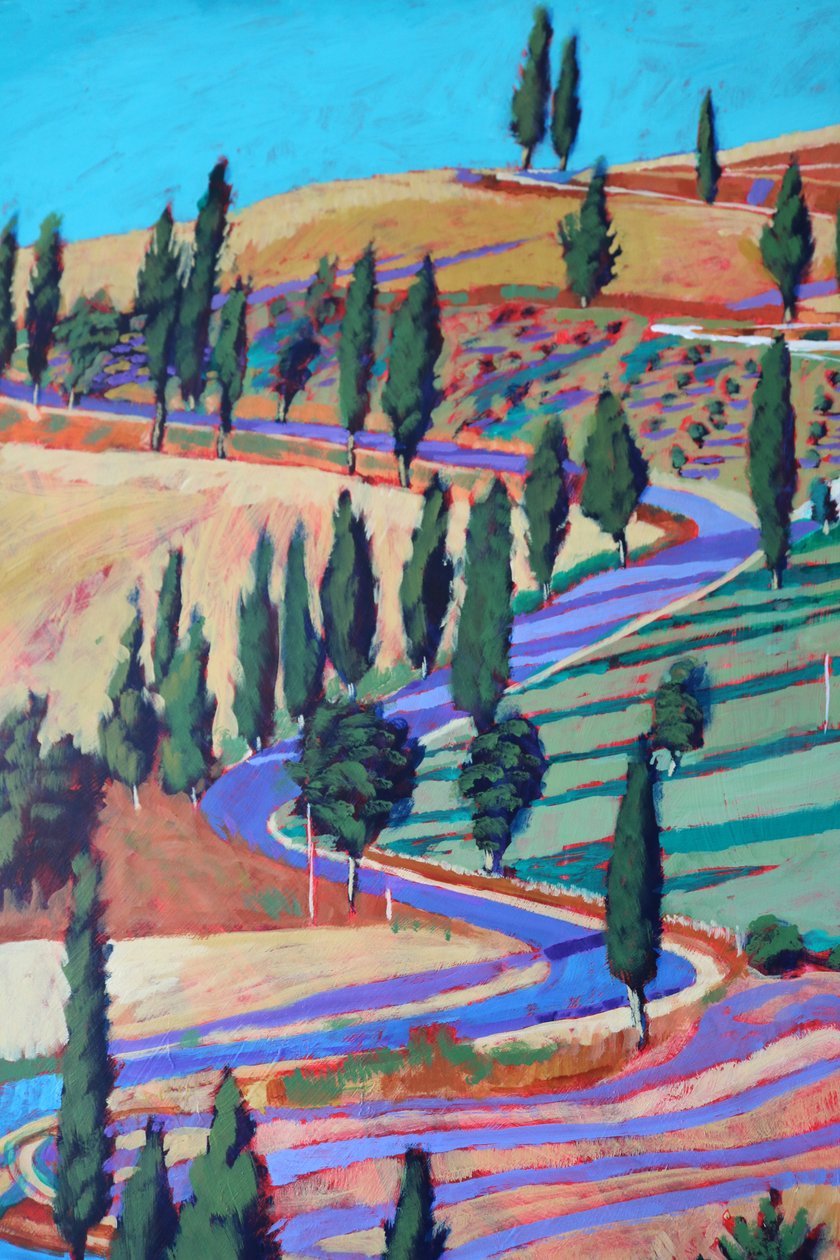 Toscana (acrílico a bordo) de Paul Powis