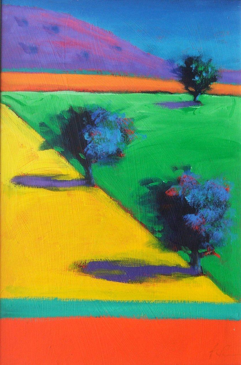 Campo Amarelo (acrílico a bordo) de Paul Powis