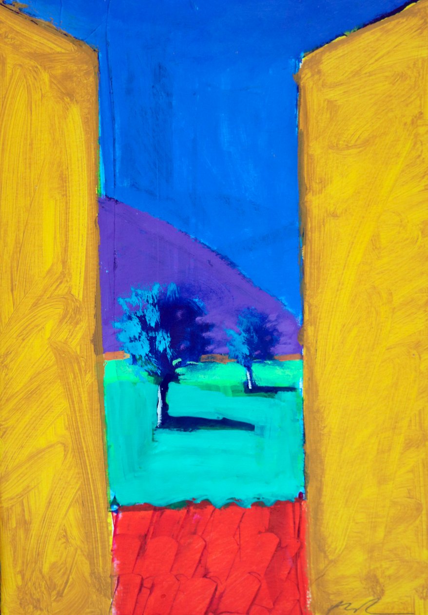 Yellow Shutters, 2024 (acrílico sobre papel) de Paul Powis