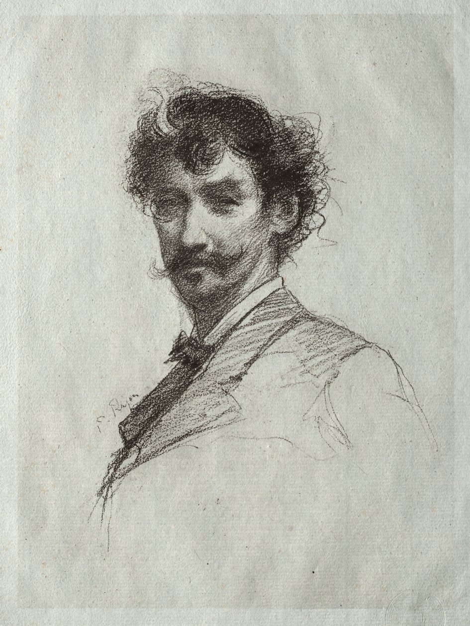 James McNeill Whistler com cadeado branco e monóculo de Paul Rajon