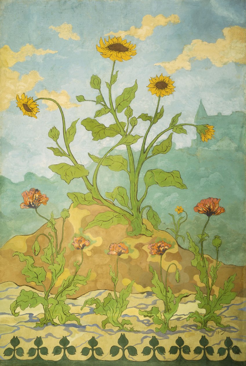 Girassóis e papoilas; Malmequeres e papoilas, 1899 de Paul Elie Ranson