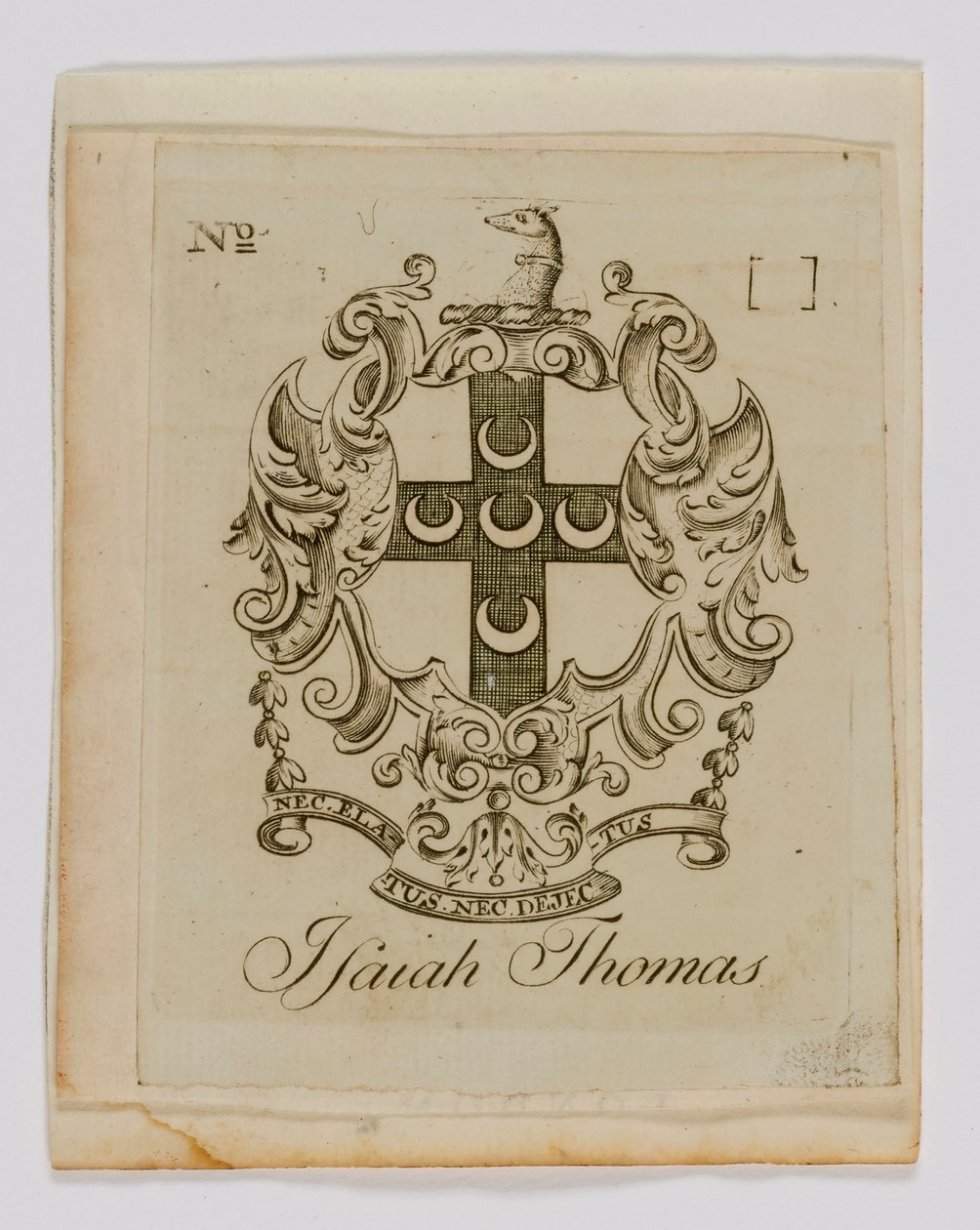 Placa de identificação de Isaiah Thomas de Paul Revere
