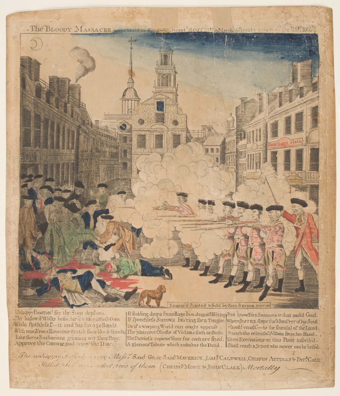 O Massacre de Boston, 5 de Março de 1770 de Paul Revere