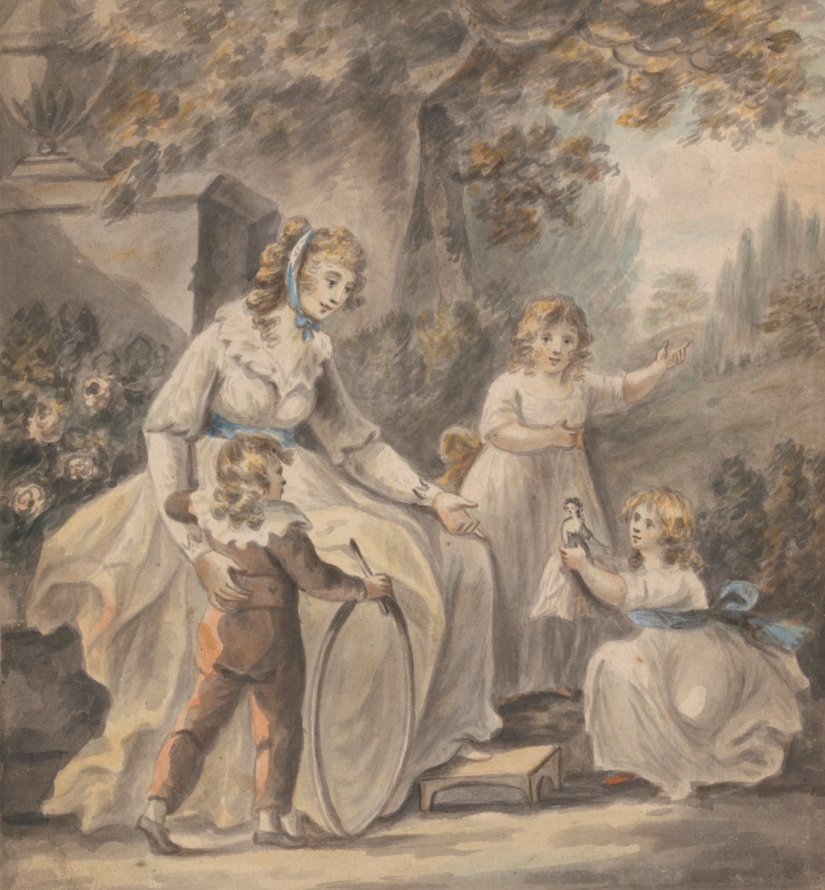 Uma enfermeira com três filhos de Paul Sandby