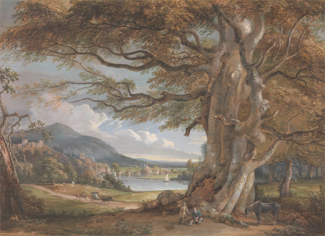 Bridgenorth (cor do corpo, aquarela, giz e grafite no papel) de Paul Sandby