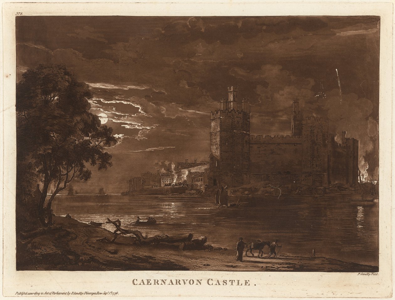 Castelo de Caernarvon (Noite) de Paul Sandby