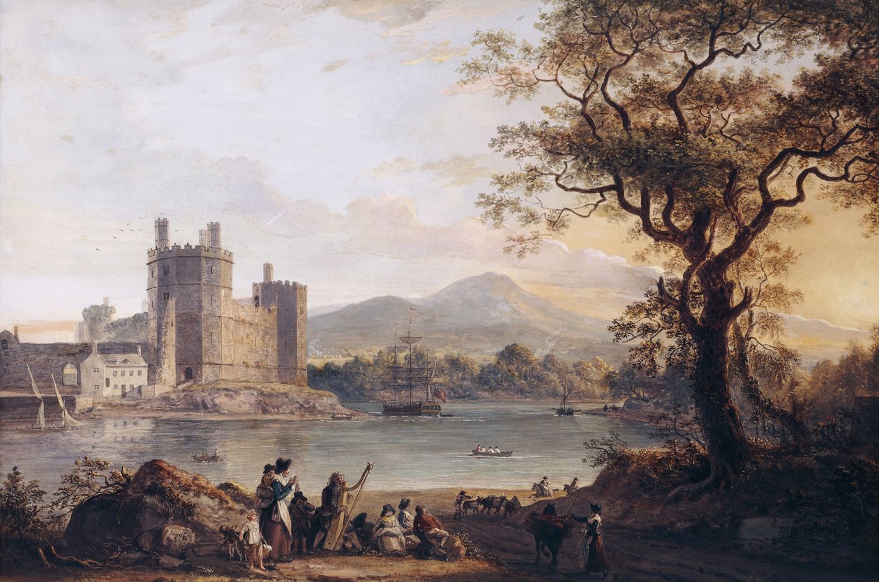 Castelo de Caernarvon, década de 1790 de Paul Sandby