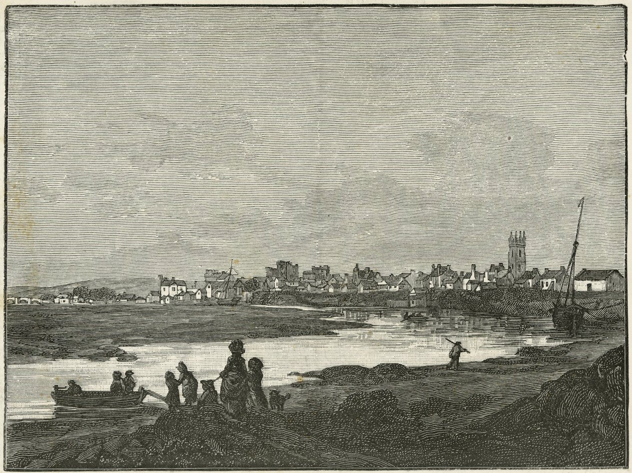Cardiff vista do Sul (gravura) de Paul Sandby