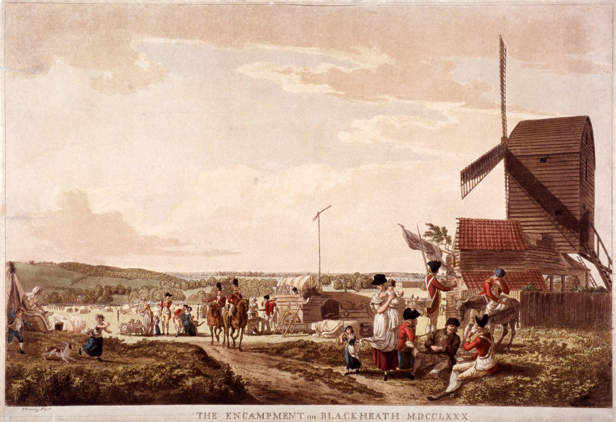 Acampamento em Blackheath, Greenwich, Londres, 1780. de Paul Sandby