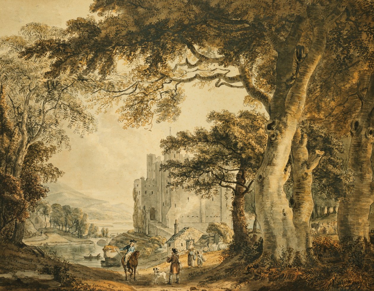 Figuras em uma pista antes do Castelo de Rochester, de Paul Sandby