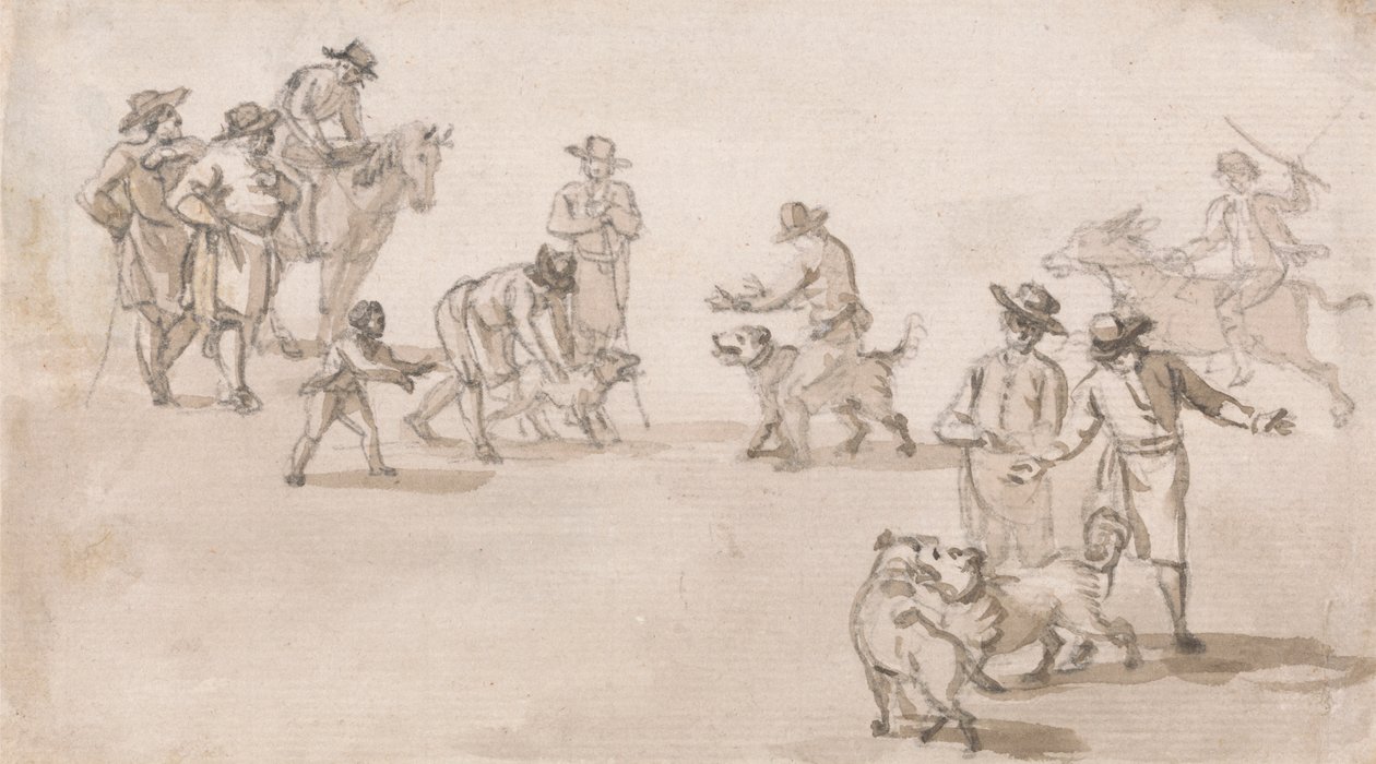 Grupo de Números: Uma luta de cães de Paul Sandby