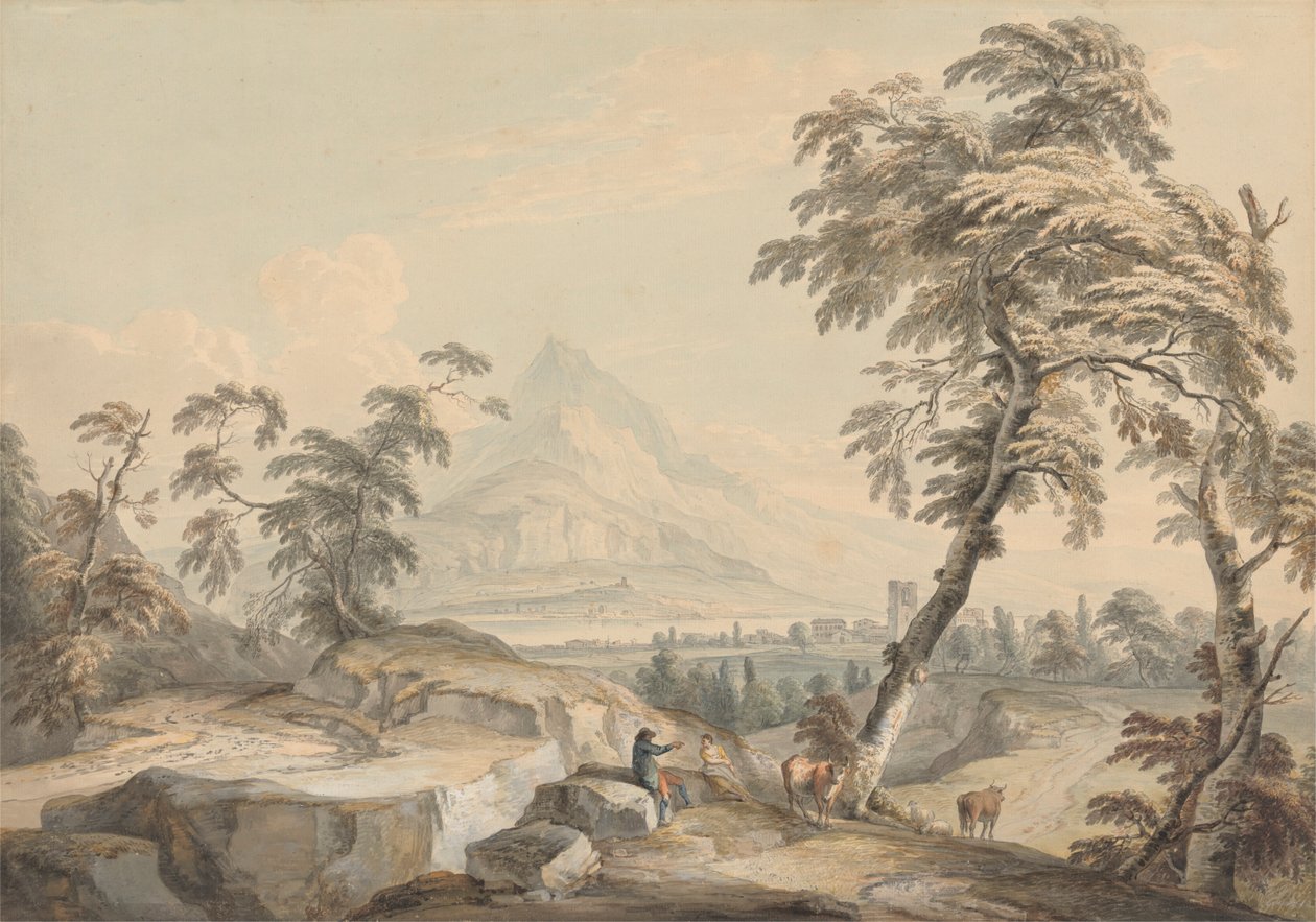Italianate Landscape with Travelers, No. 1 de Paul Sandby