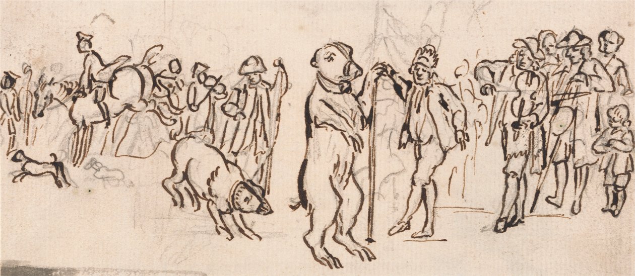 Músicos e um Urso Cantor de Paul Sandby