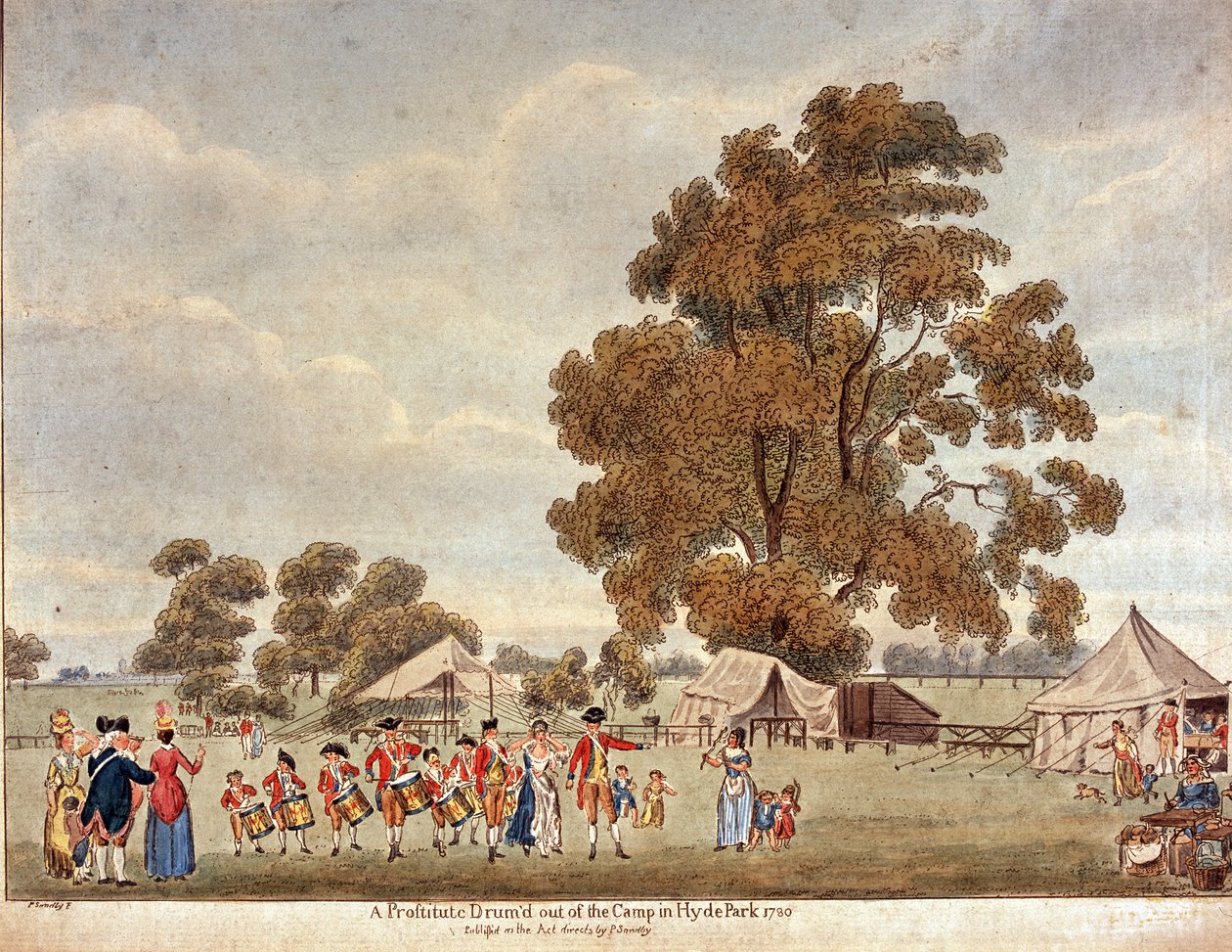  Tambor de prostituta "d fora do acampamento em Hyde Park , 1780 de Paul Sandby