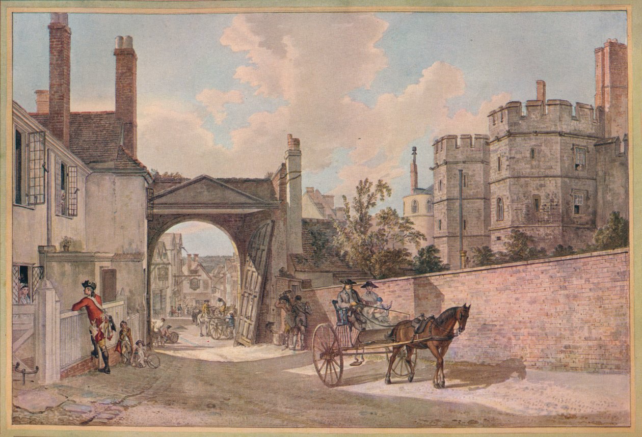 Queen Elizabeths Gateway, Castelo de Windsor, c1780 de Paul Sandby